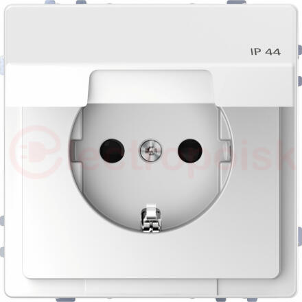 Розетка D-Life 16А с заземляющим контактом и      крышкой IP 44 белый лотос SD
