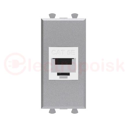 Avanti Компьютерная розетка RJ-45 без шторки      модульная, кат.5е, "Avanti", Закаленная сталь, 1  модуль