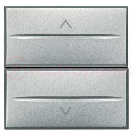 Axolute Кнопка двойная с блокировкой 1Р (NO) + 1Р (NO) 10А 250В~ 2 модуля алюминий