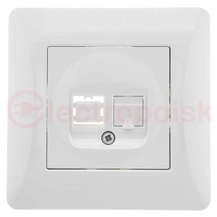 GUSI Ugra механизм розетки  компьютерной RJ45, одинарной, скрытая установка.  Цвет белый.