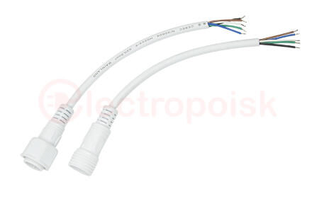 Соединительный кабель (5pin) герметичный (IP67) 5х0.5кв мм  белый