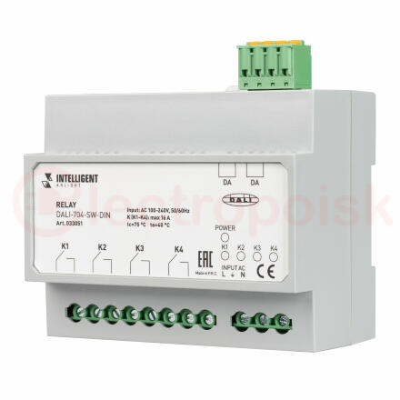 Релейный модуль DALI-704-SW-DIN (BUS, 4х16A)INTELLIGENT ARLIGHT