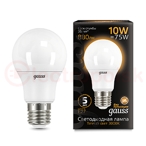 Лампа светодиодная LED 10 Вт 880 Лм 3000К теплая Е27 A60 Black Gauss